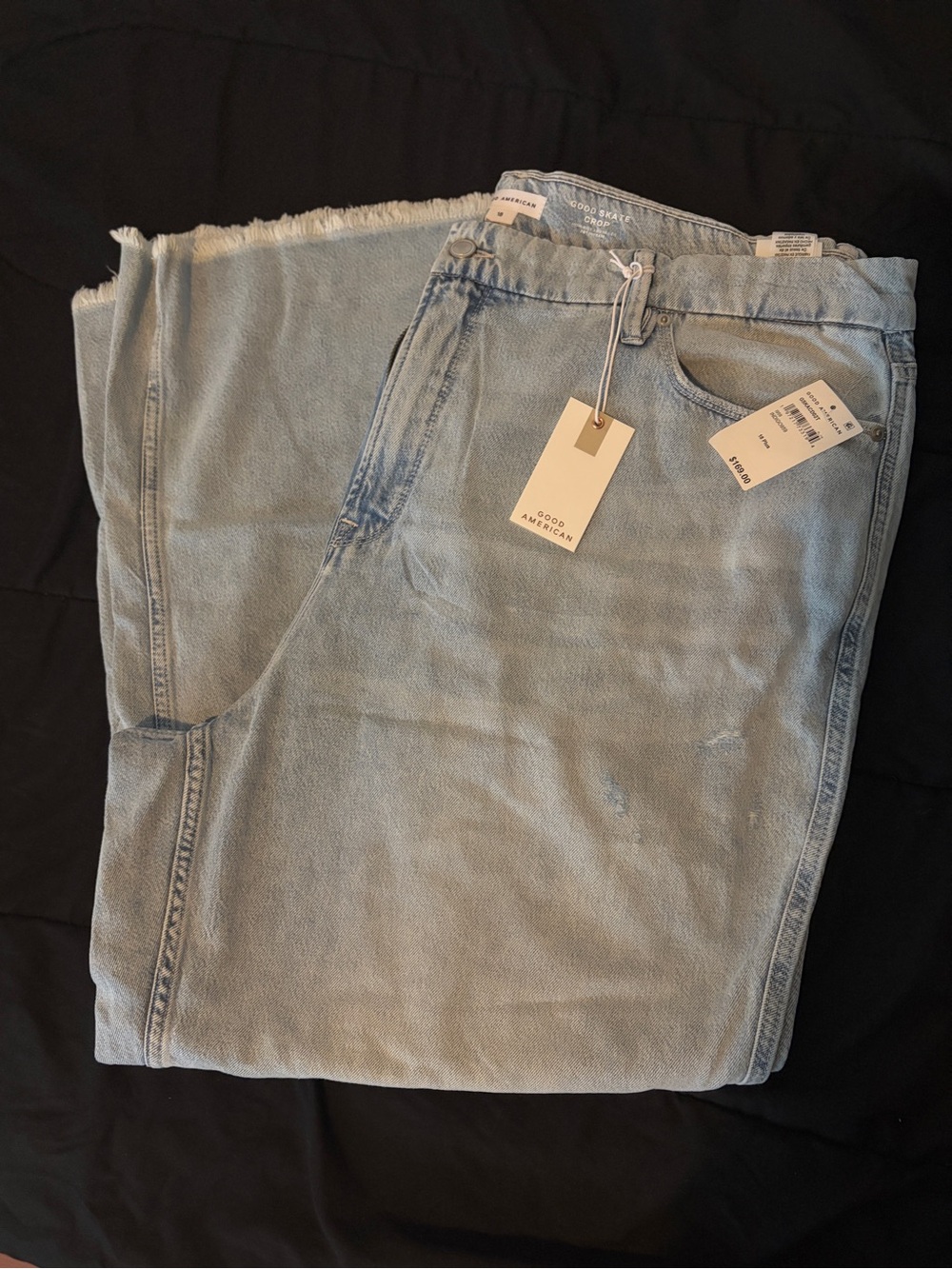 Good American Light Blue Crop Skate Jeans